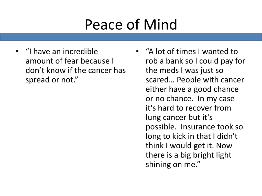 peace of mind