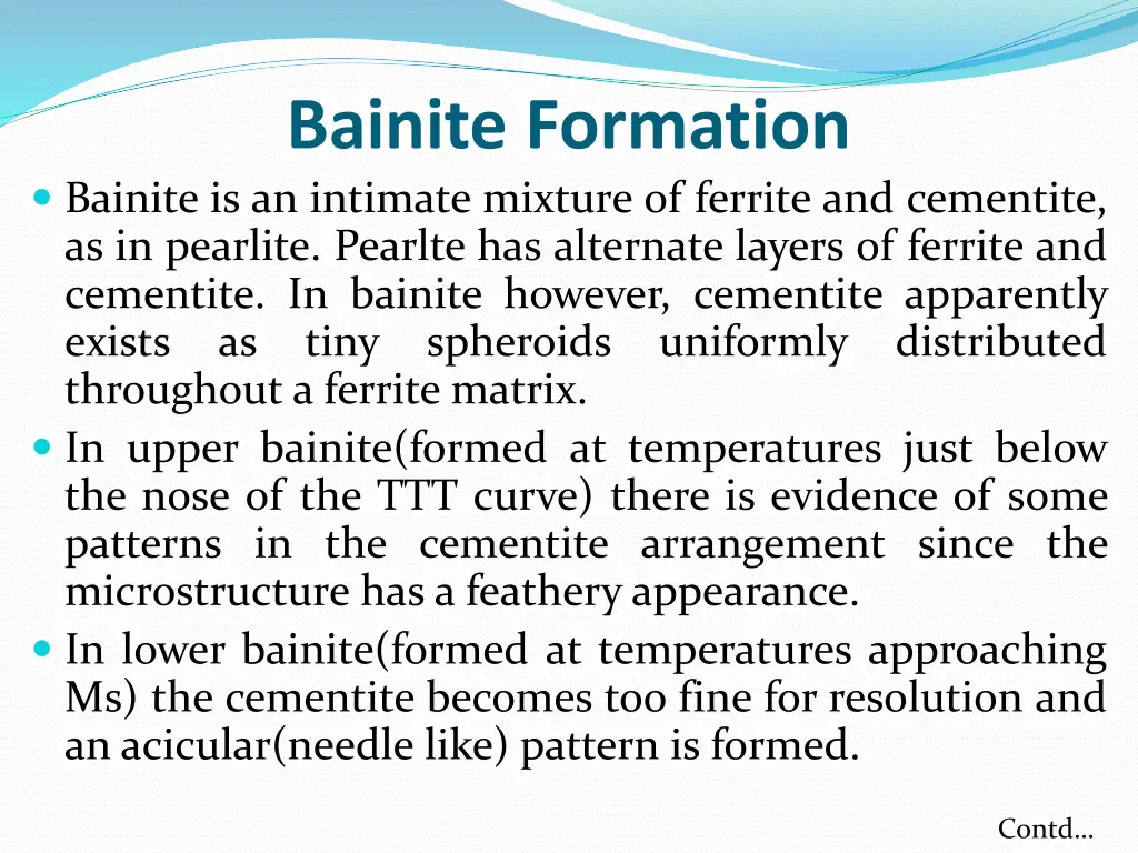 bainite formation bainite is an intimate mixture