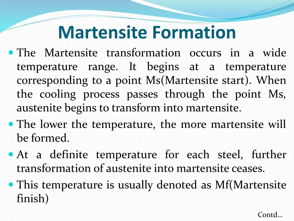 martensite formation