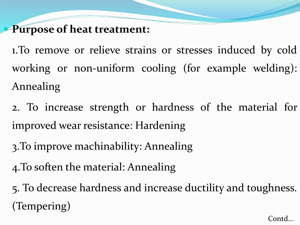 purpose of heat treatment