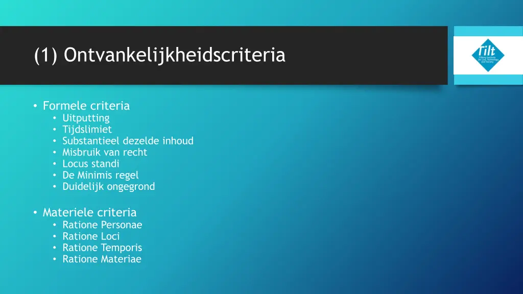 1 ontvankelijkheidscriteria 2