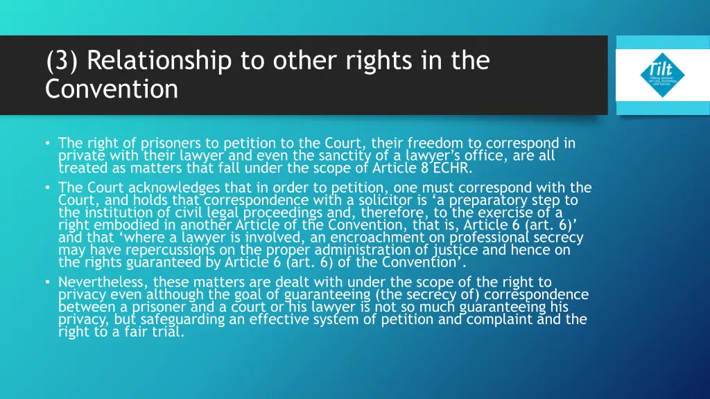 3 relationship to other rights in the convention