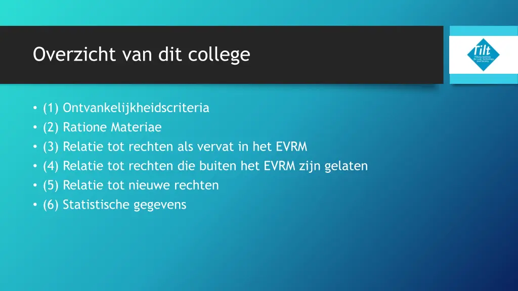 overzicht van dit college