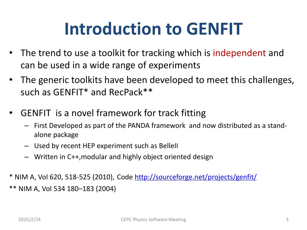 introduction to genfit