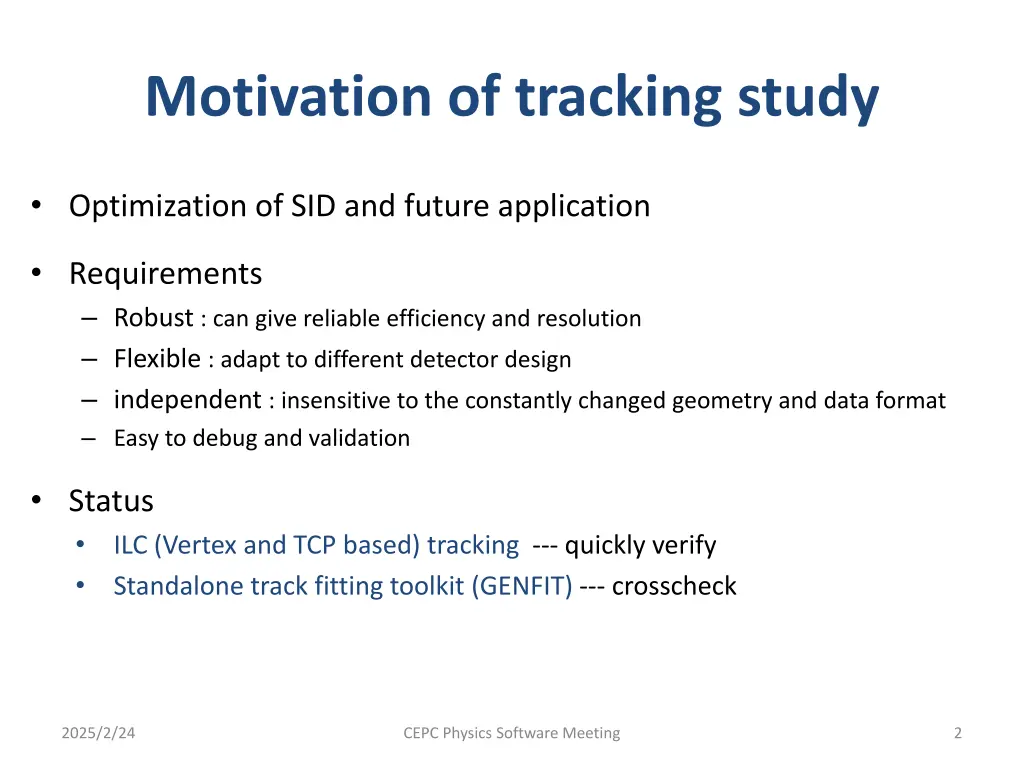 motivation of tracking study