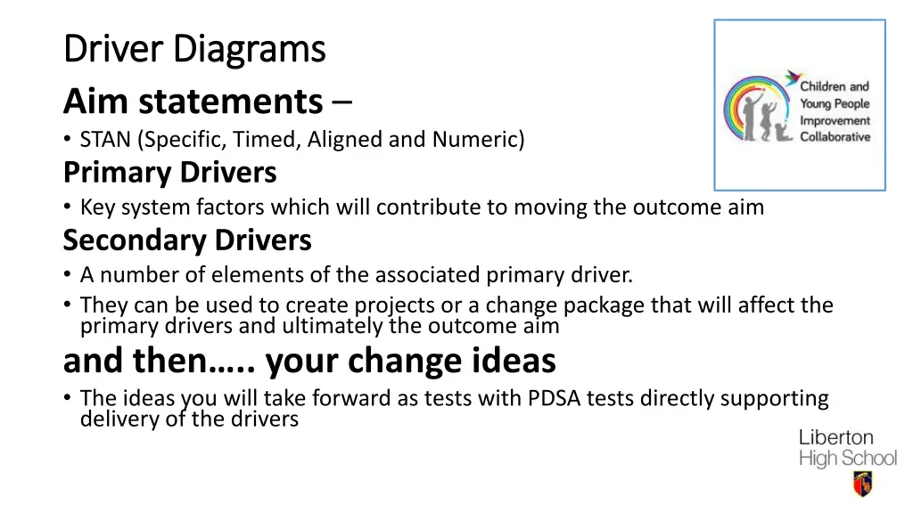 driver diagrams driver diagrams aim statements