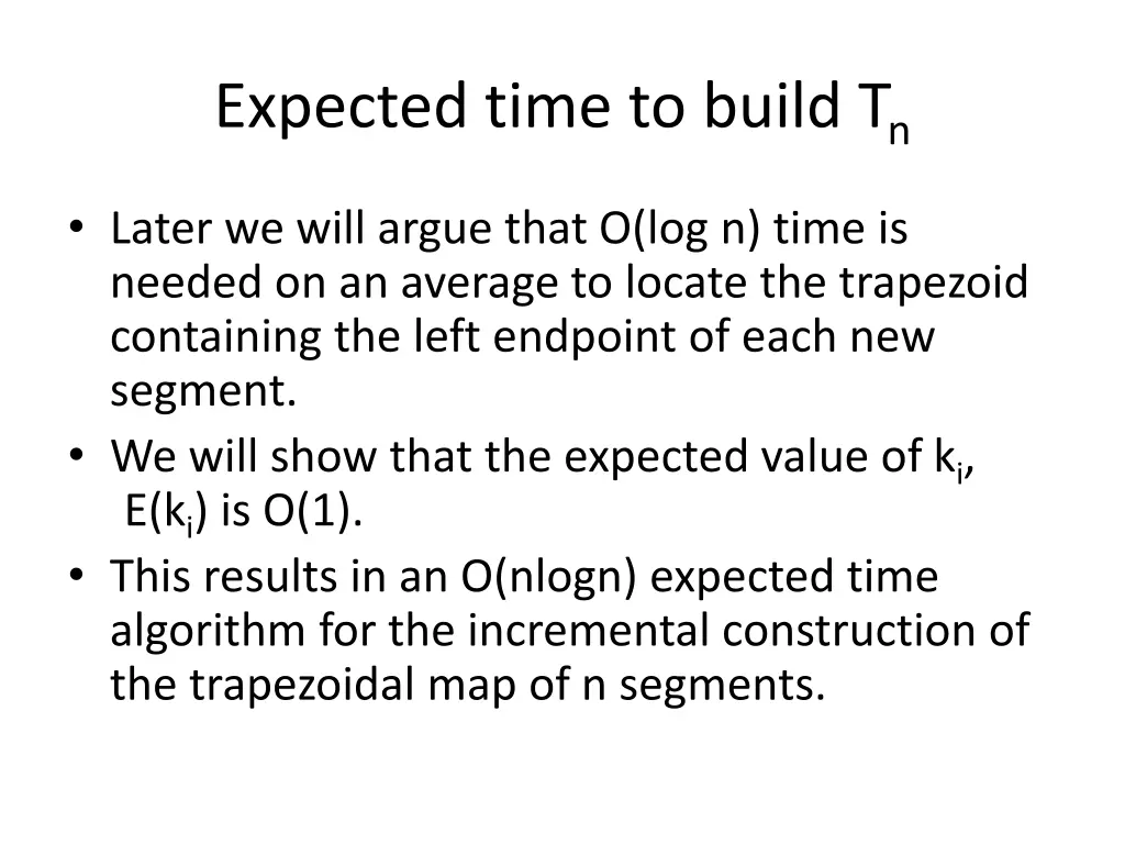 expected time to build t n