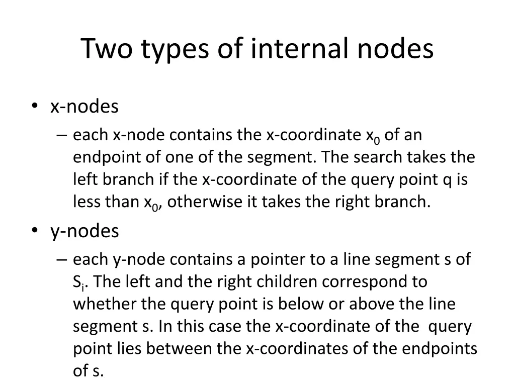 two types of internal nodes
