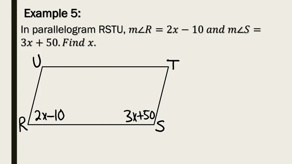 example 5 example 5 in parallelogram rstu