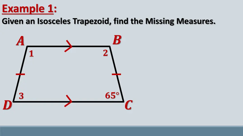example 1 given an isosceles trapezoid find