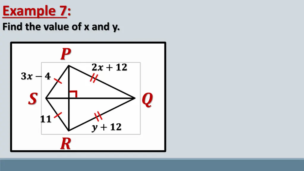 example 7 find the value of x and y