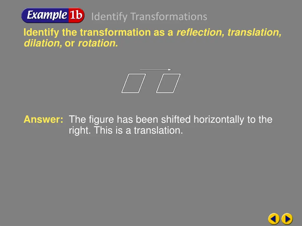 identify transformations 1