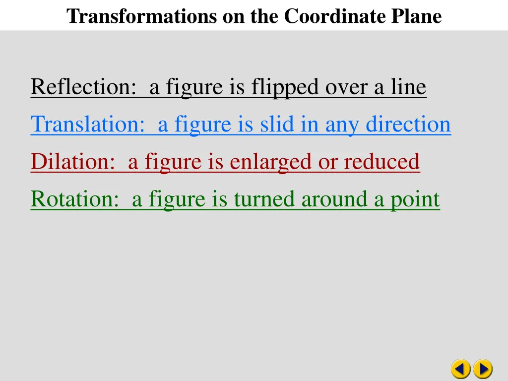 transformations on the coordinate plane 3