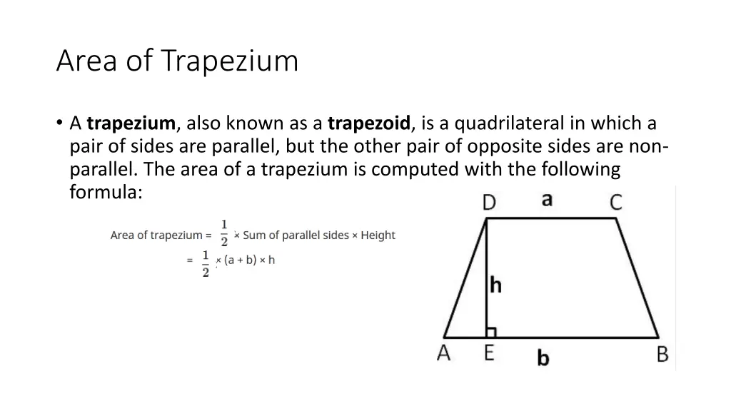 area of trapezium