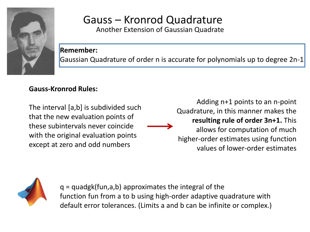 gauss kronrod quadrature another extension