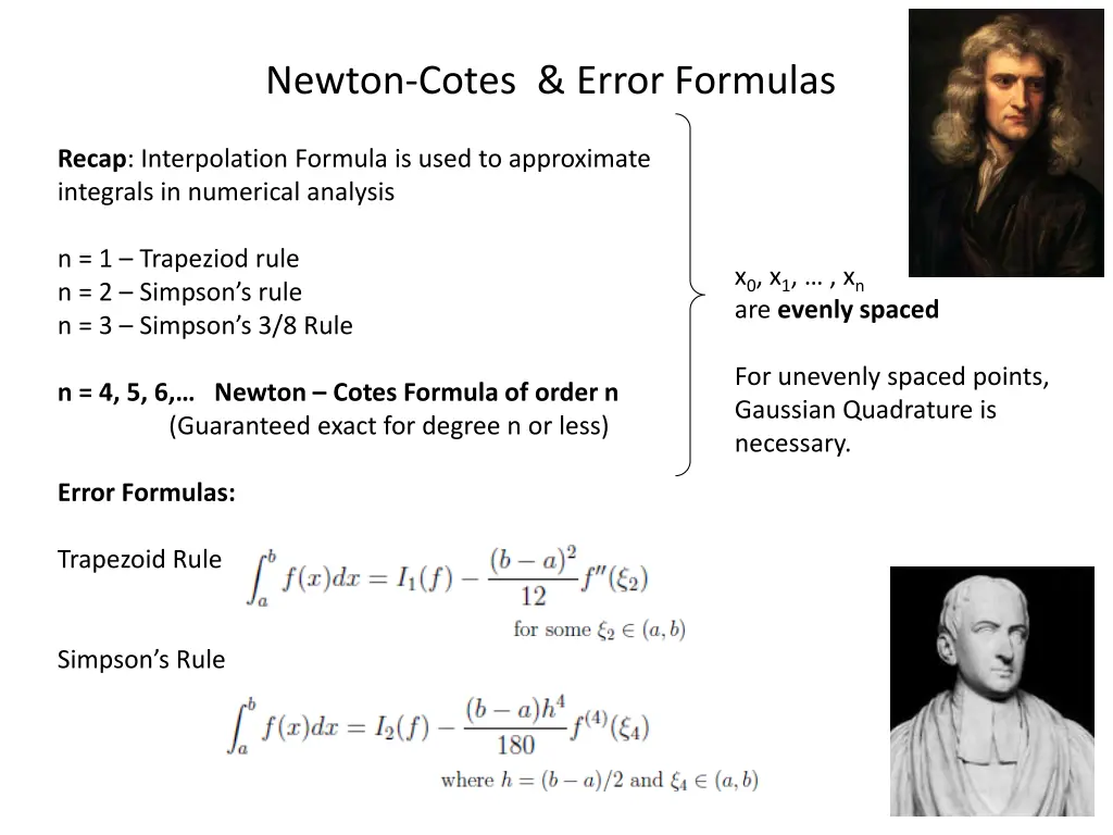 newton cotes error formulas