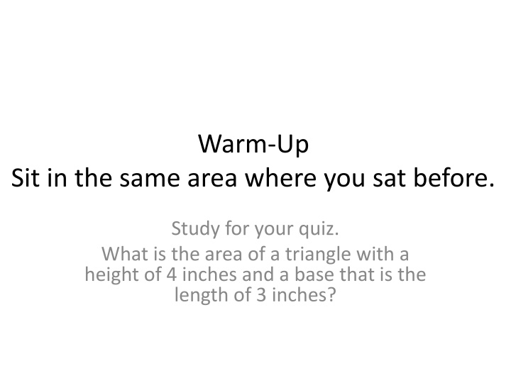 warm up