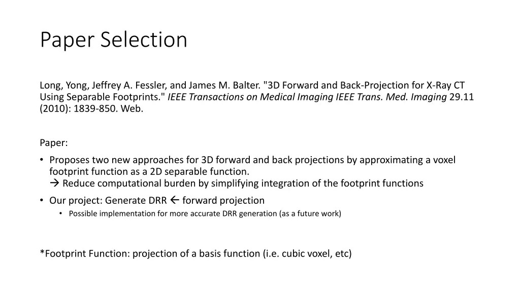 paper selection