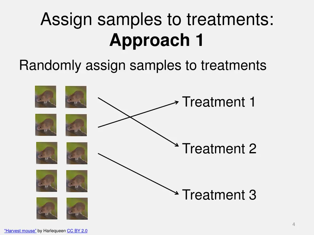assign samples to treatments approach 1 randomly