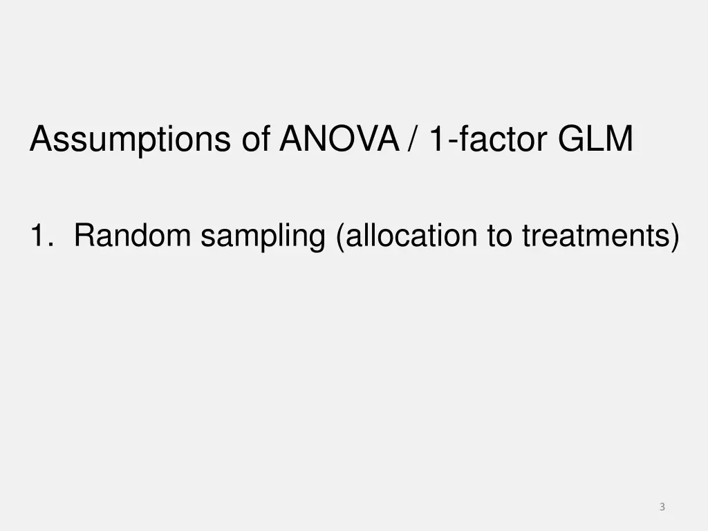 assumptions of anova 1 factor glm 1