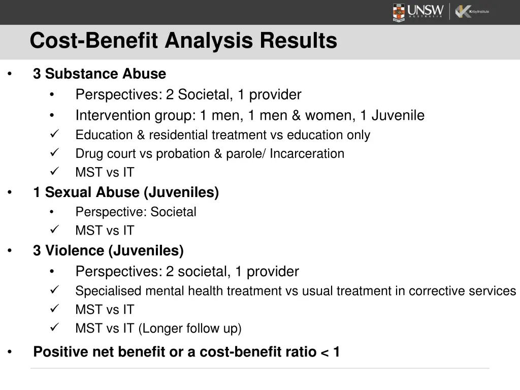 cost benefit analysis results