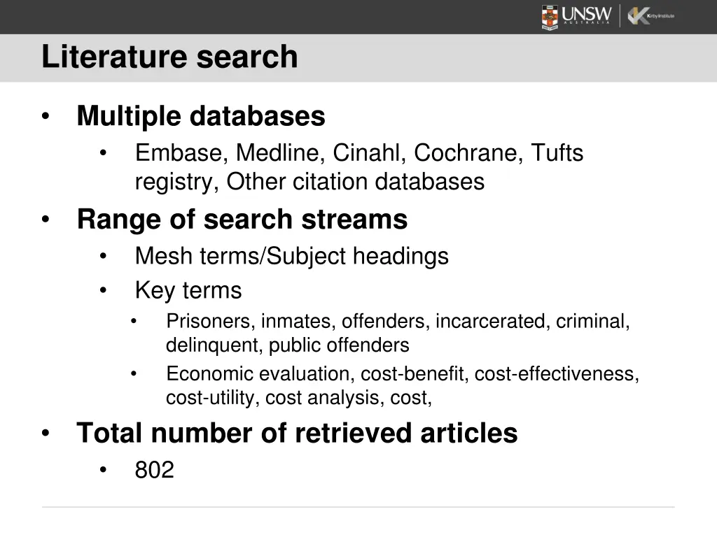 literature search
