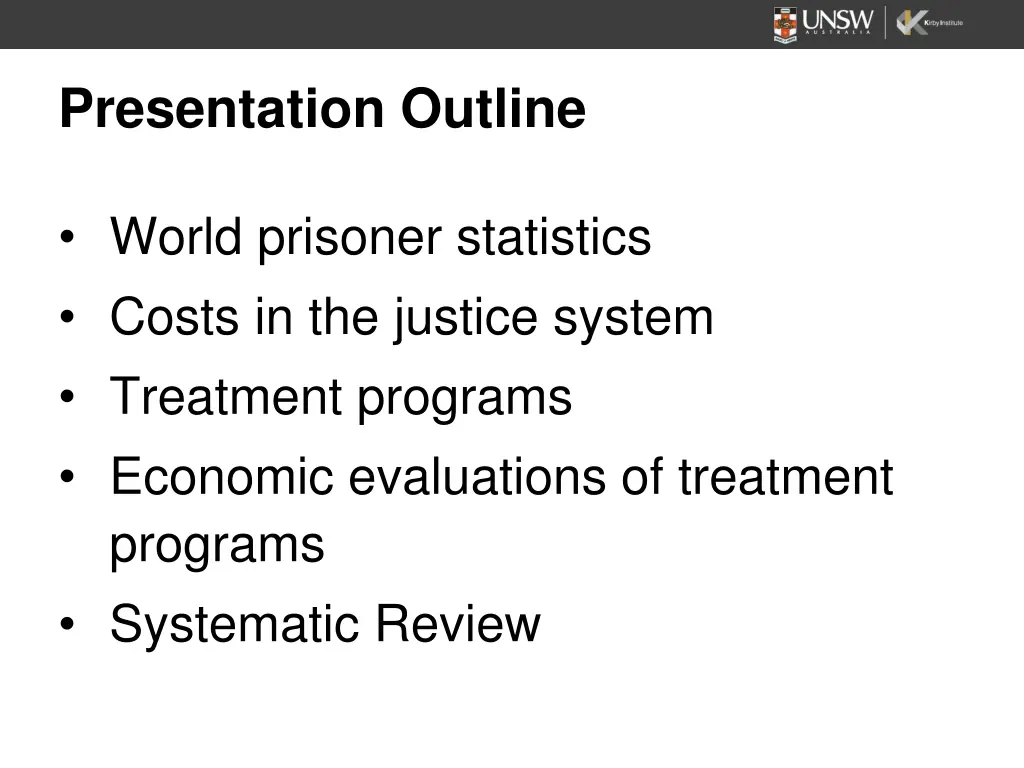presentation outline