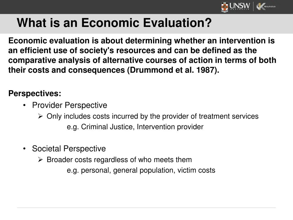 what is an economic evaluation