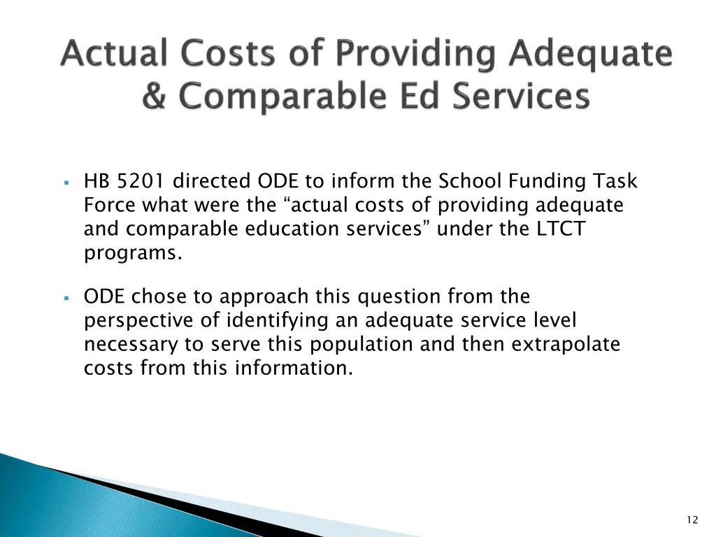 hb 5201 directed ode to inform the school funding
