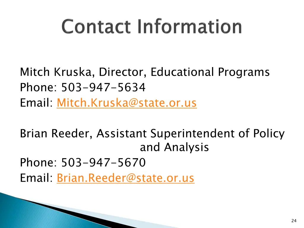 mitch kruska director educational programs phone