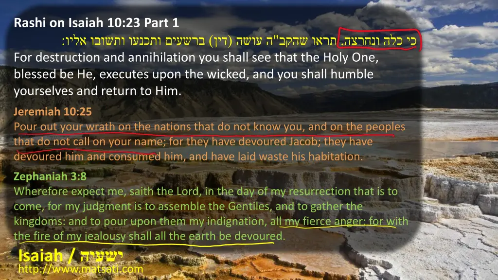 rashi on isaiah 10 23 part 1 for destruction