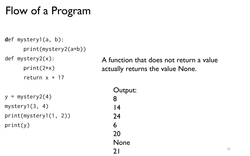 flow of a program