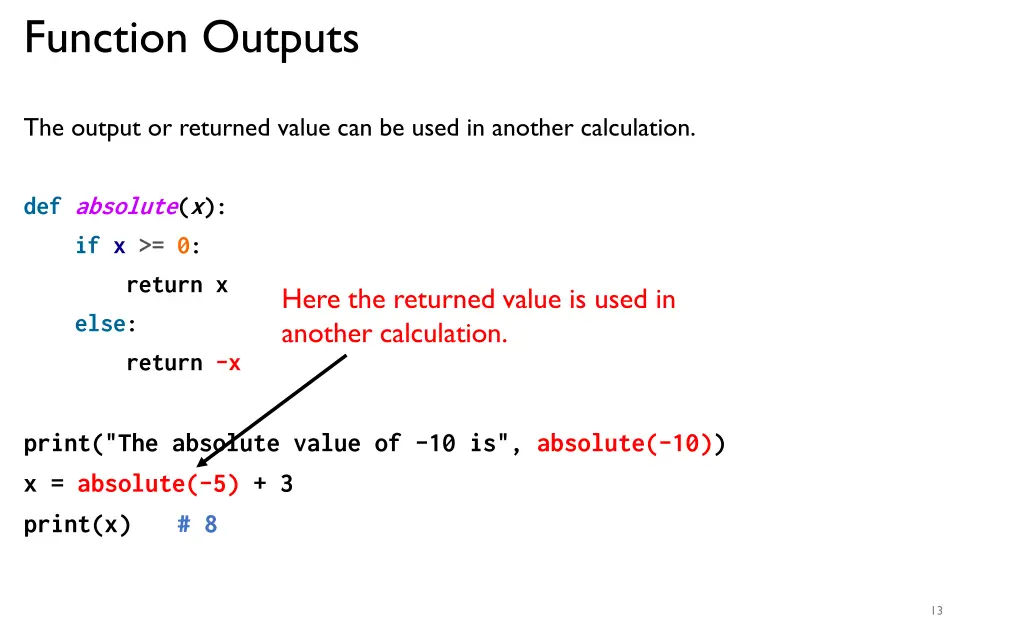 function outputs