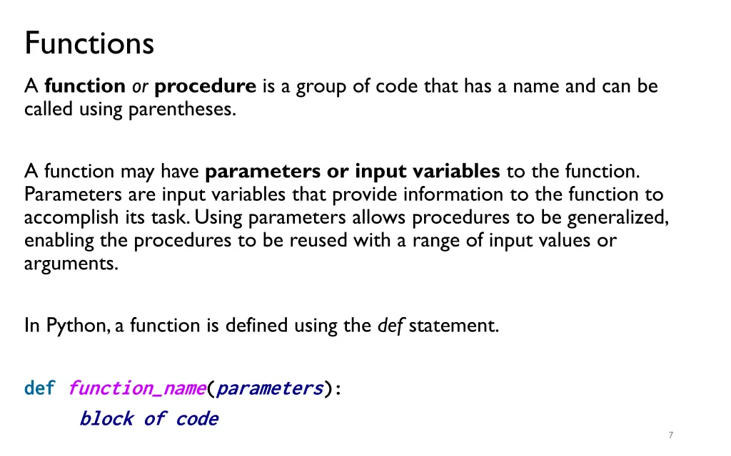 functions 1