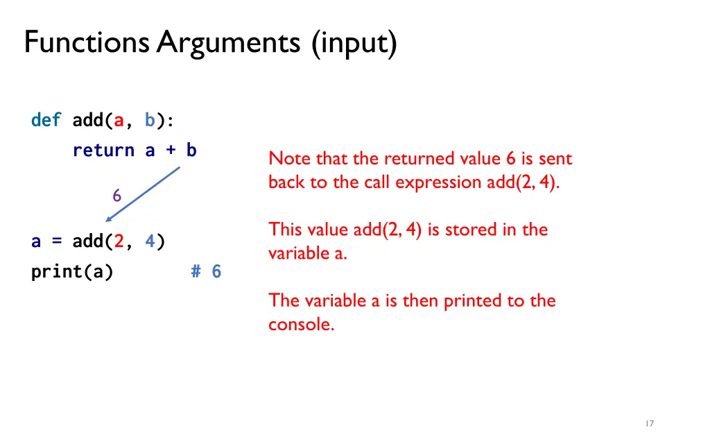 functions arguments input 1