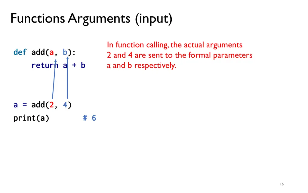 functions arguments input