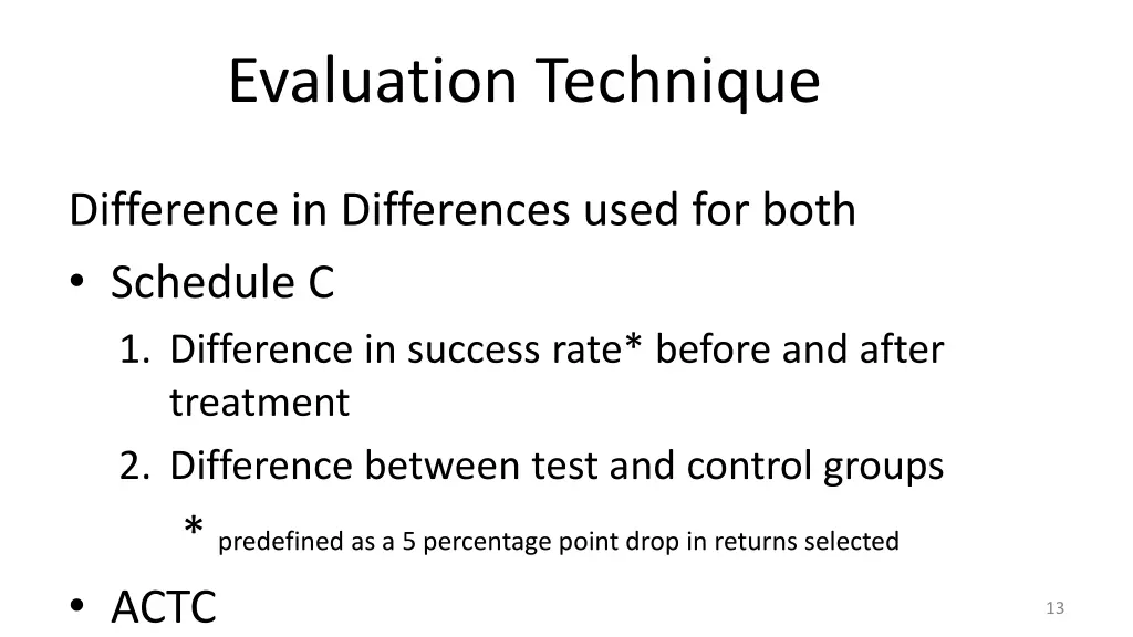 evaluation technique