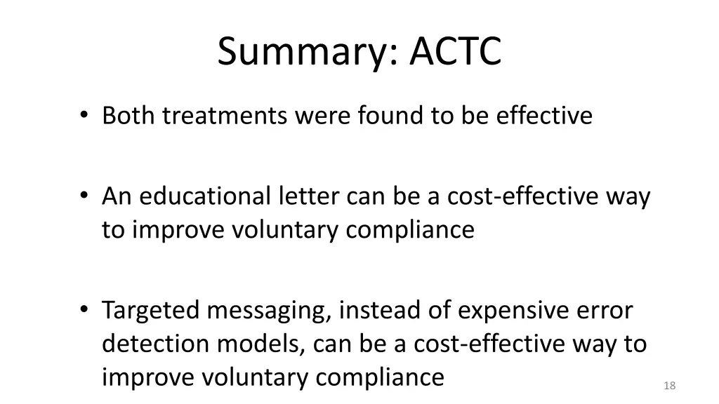 summary actc