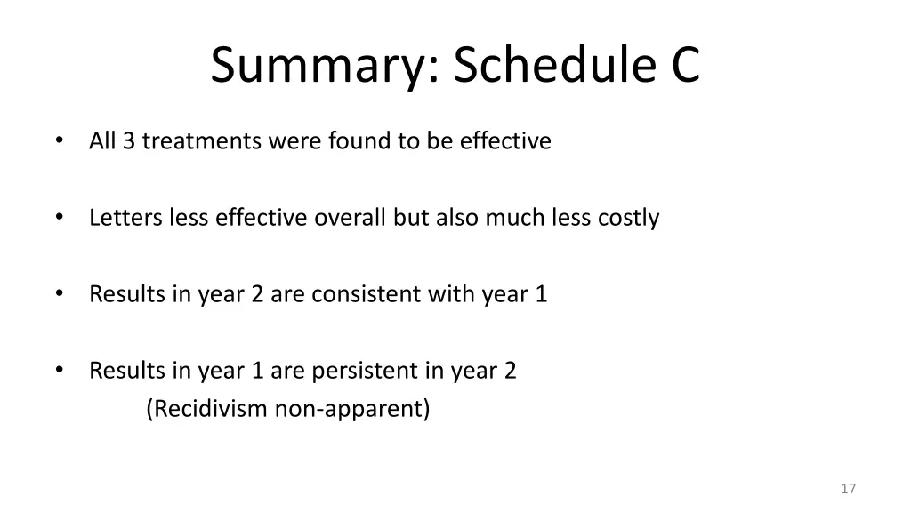summary schedule c