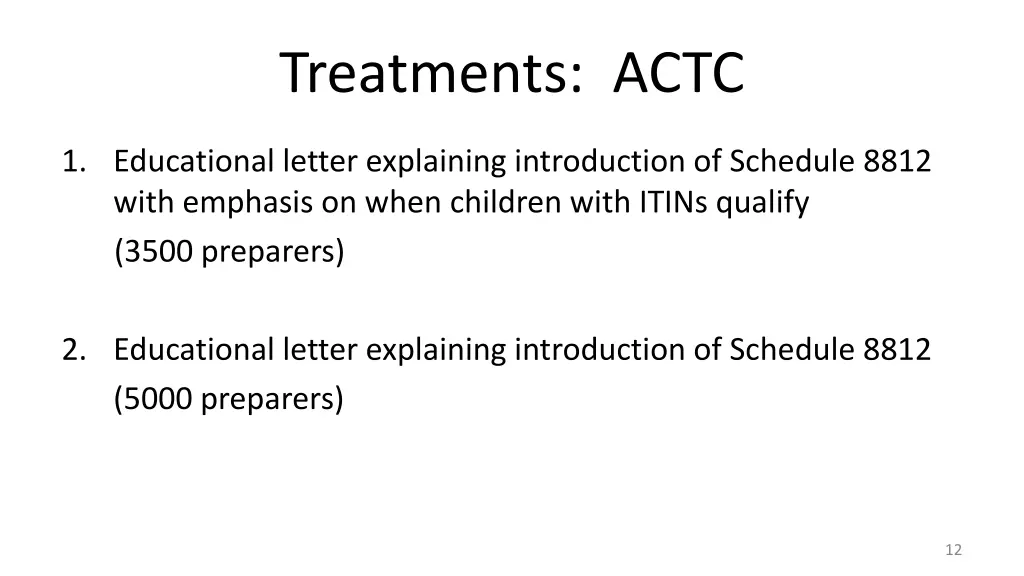 treatments actc
