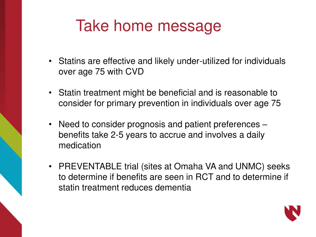 take home message