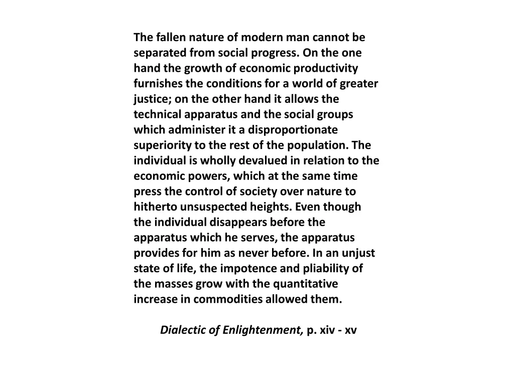 the fallen nature of modern man cannot