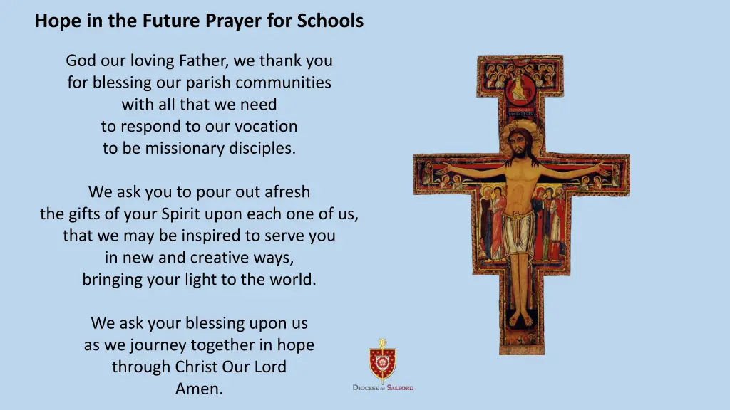 hope in the future prayer for schools