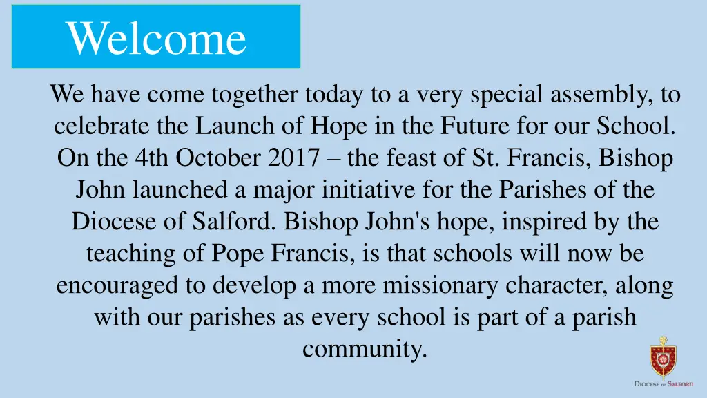 welcome we have come together today to a very