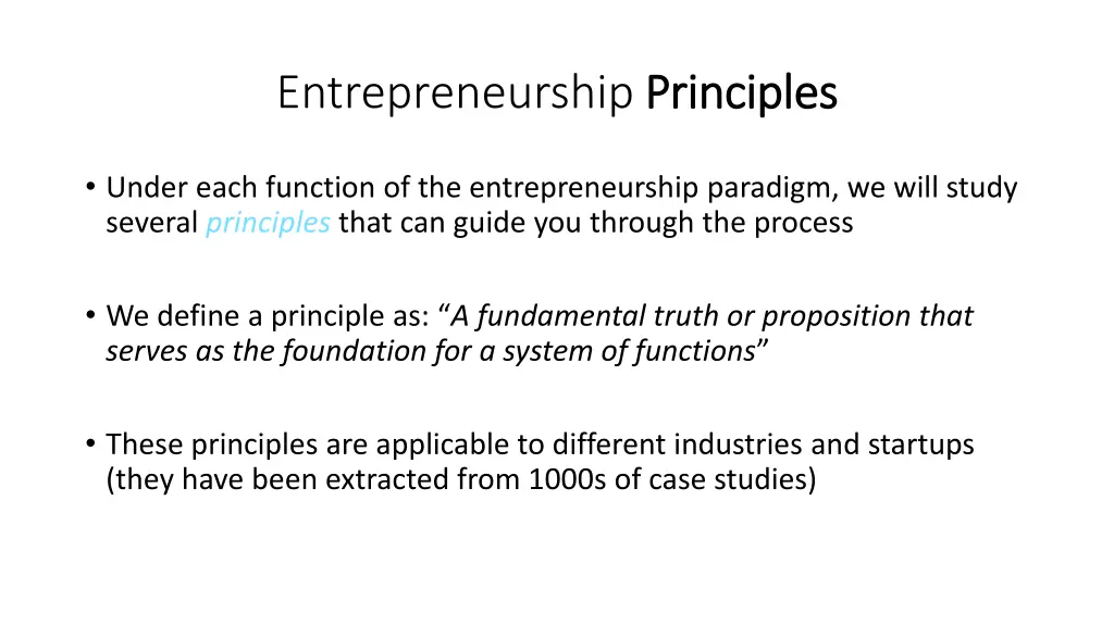 entrepreneurship principles