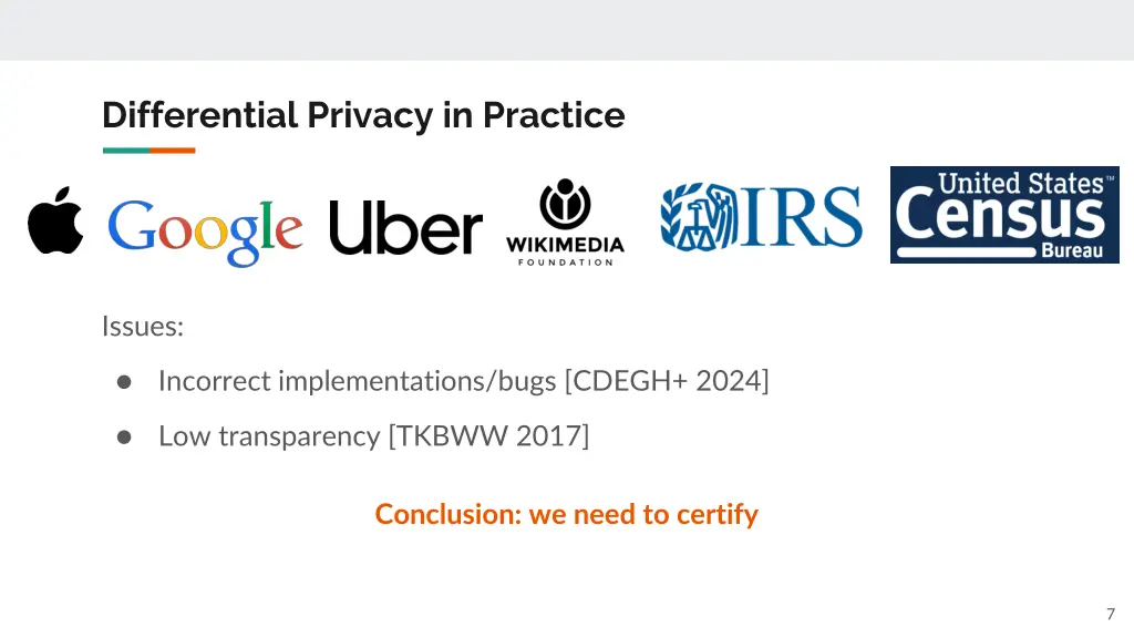 differential privacy in practice