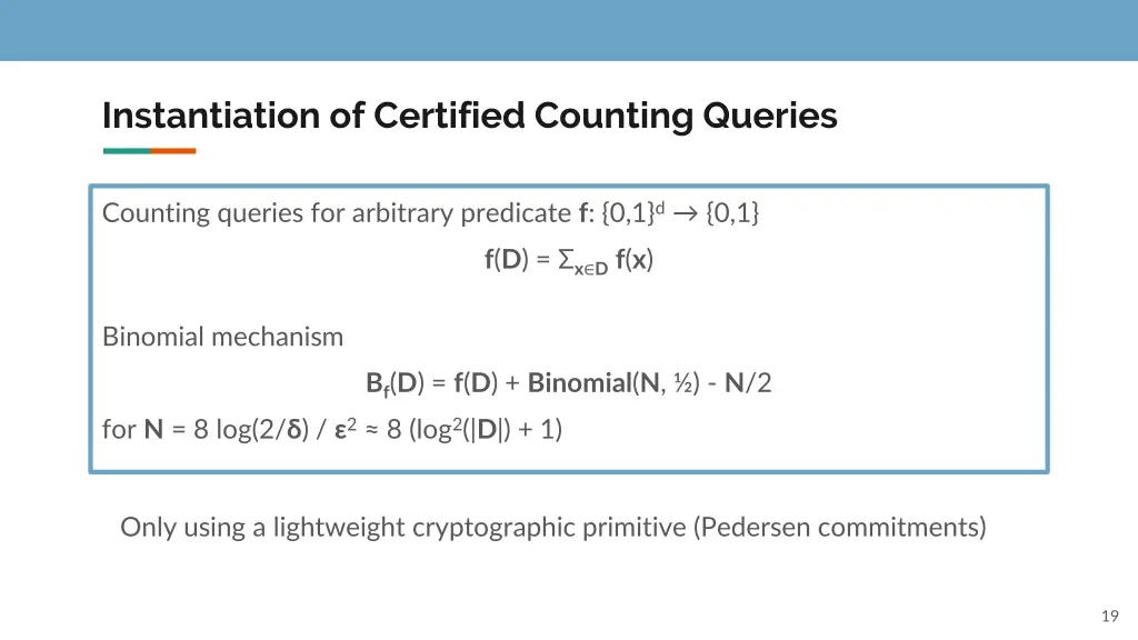 instantiation of certified counting queries