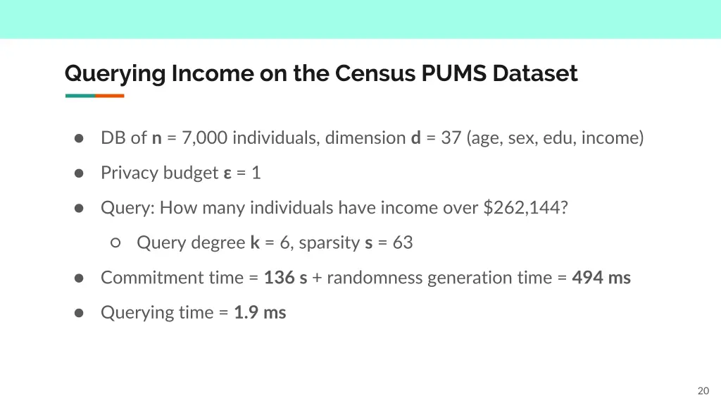 querying income on the census pums dataset