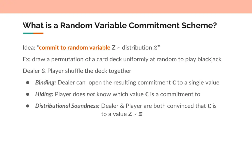 what is a random variable commitment scheme