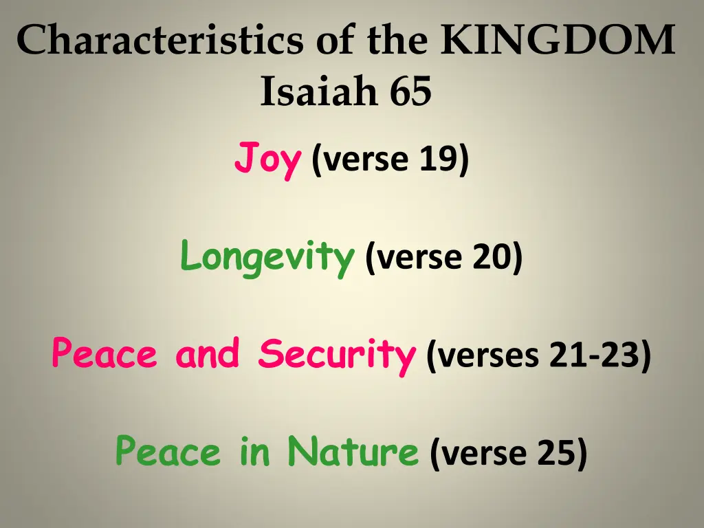 characteristics of the kingdom isaiah